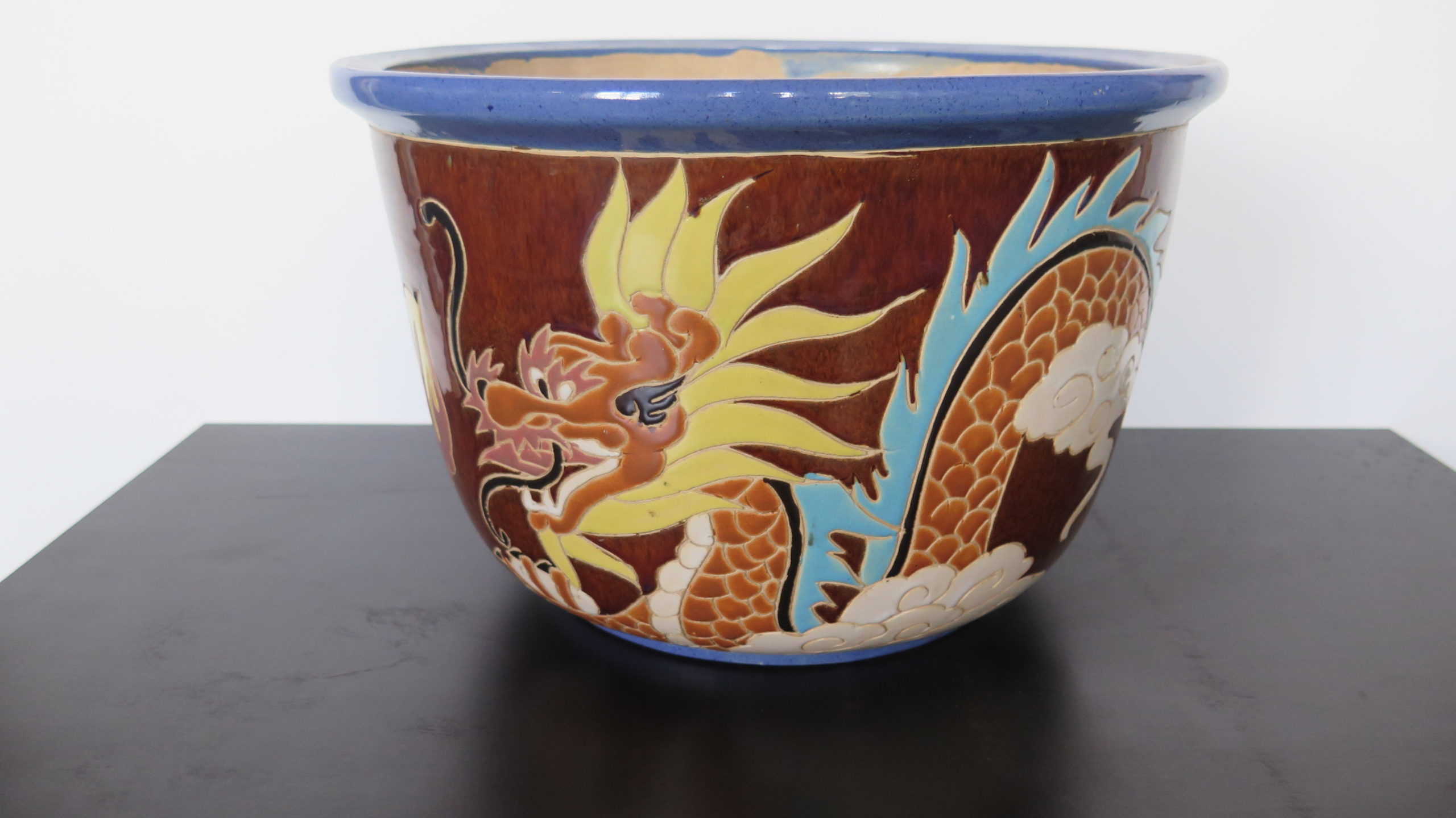 Květník keramika čínský motiv “ Drak “ výška 23 cm